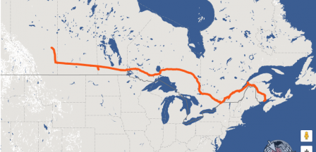 Futur tracé du pipeline Énergie Est de Transcanada